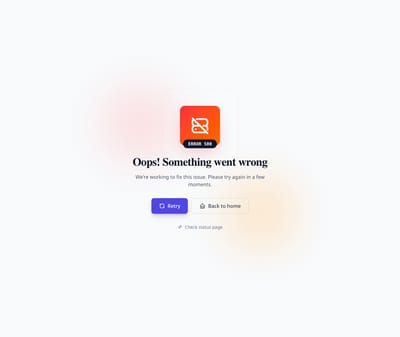 Screenshot of 500 Illustrated page template