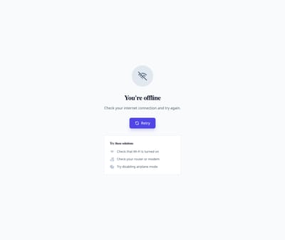 Screenshot of Offline page template