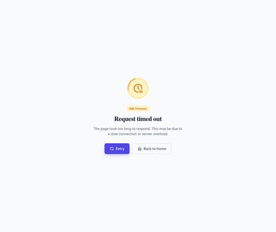 Screenshot of Timeout page template
