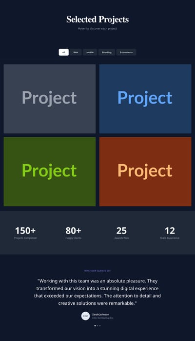 Screenshot of Portfolio Hover Effects page template