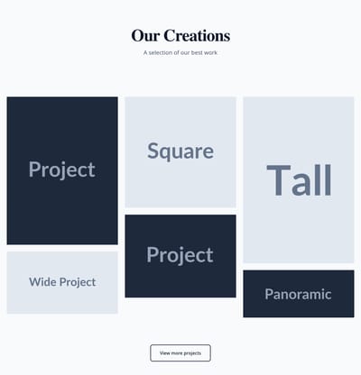 Screenshot of Portfolio Masonry page template