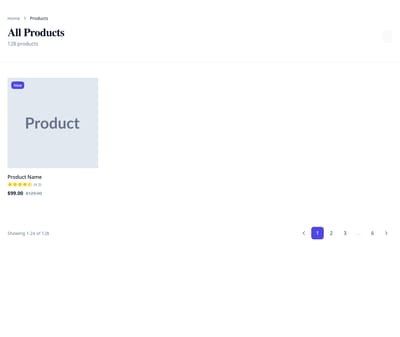 Screenshot of Products Grid page template