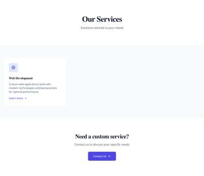 Screenshot of Services Grid page template