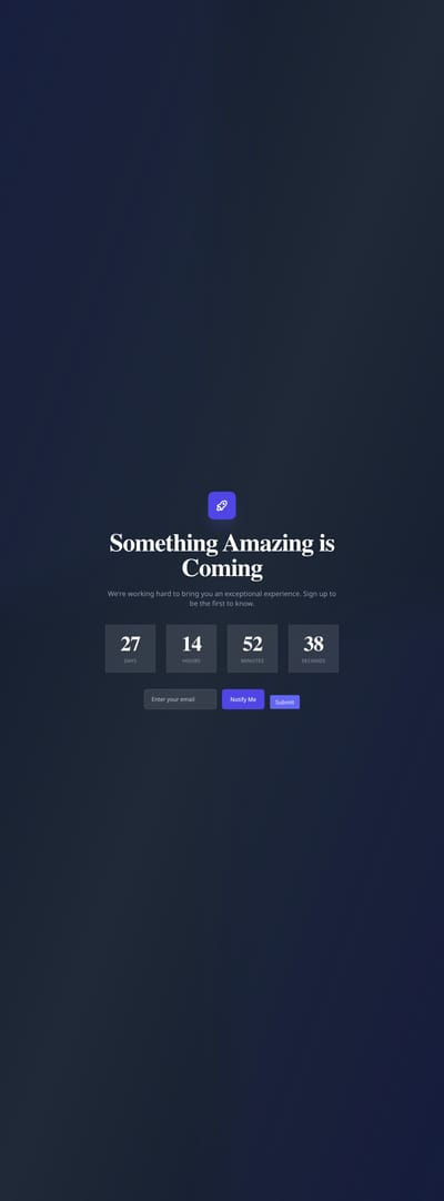Screenshot of Coming Soon page template