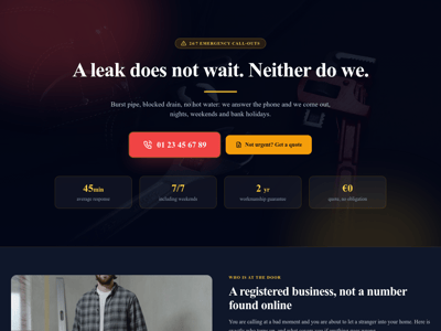 Preview of the / page