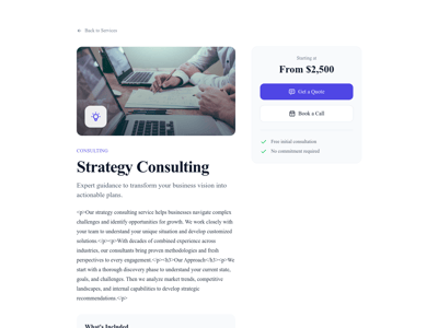 Preview of the /services/[slug] page