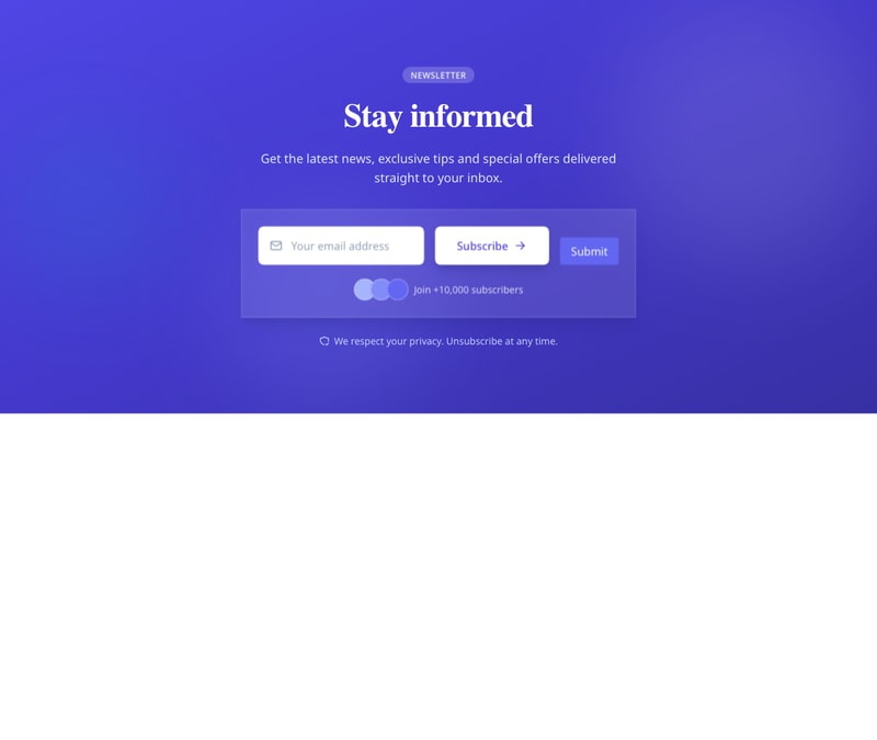 Screenshot of CTA Newsletter template