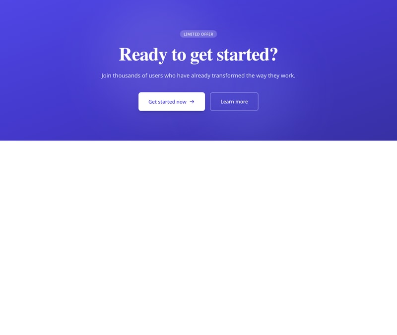 Screenshot of CTA Simple Centered template