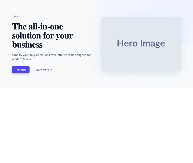 Screenshot of Hero Image Right template