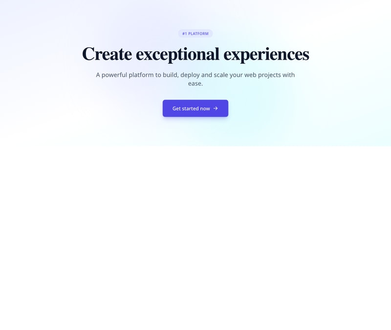 Screenshot of Hero Simple Centered template