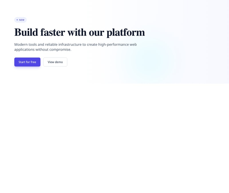 Screenshot of Hero Simple Left template
