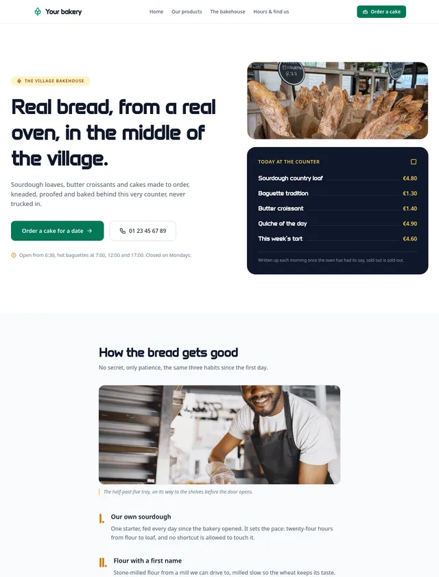 Bakery module, editorial design
