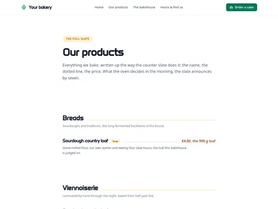 Village Bakery – products