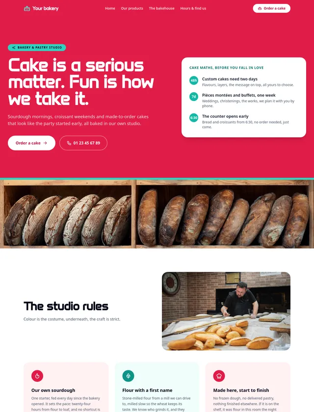 Bakery module, colour design