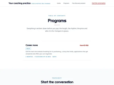 Field Notes – programs