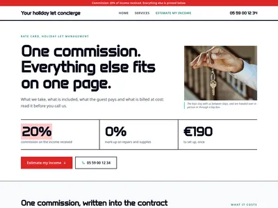 Holiday let concierge – Clear Commission