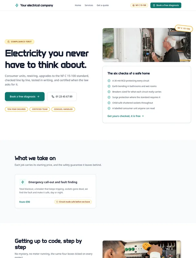 Electrician module, editorial design