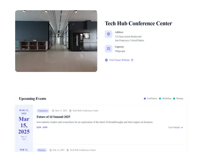 Calendar View – venue