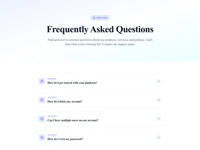 Screenshot of FAQ module template