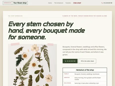 Florist – Herbarium Sheet