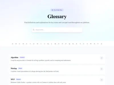 Screenshot of Glossary module template