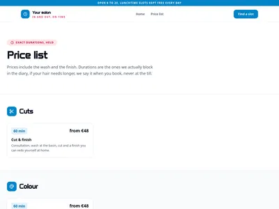 Bright Bar – services