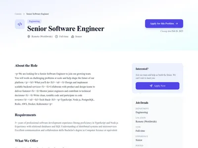 Filter Sidebar – job