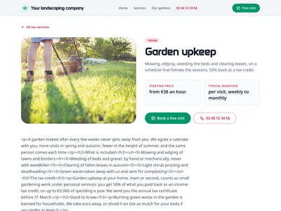 Preview of the /services/[slug] page
