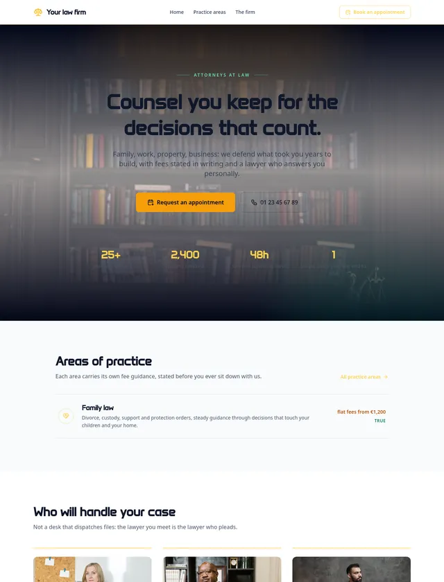 Law firm module, night design