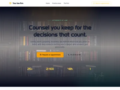 Screenshot of Law firm module template