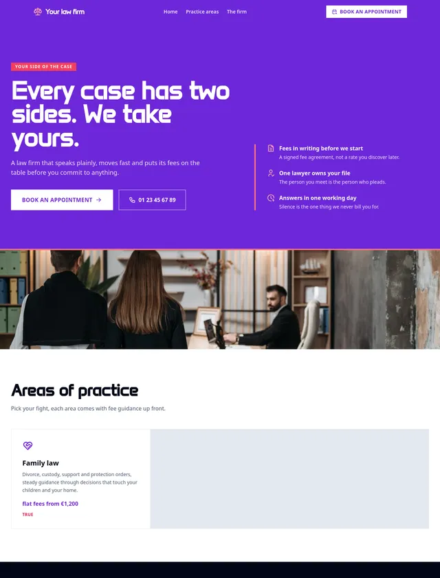 Law firm module, colour design