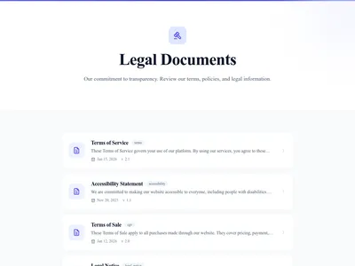Legal Pages – Sidebar TOC