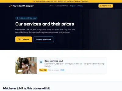 Preview of the /services page