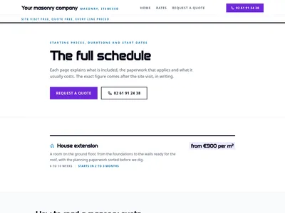 Price Schedule – services