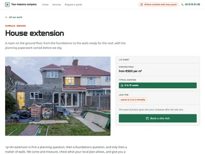 Site Schedule – service