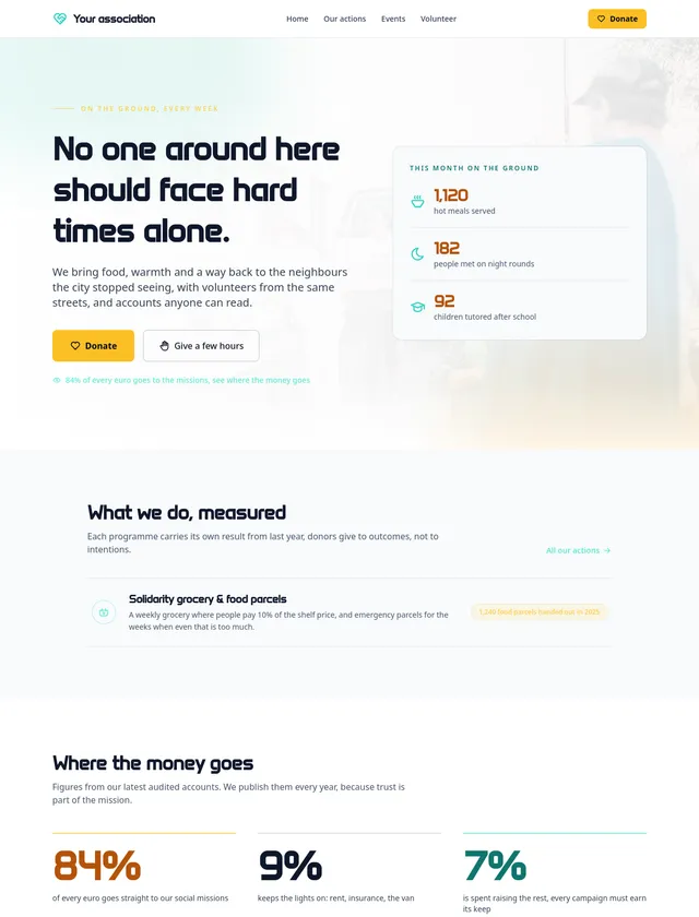 Nonprofit module, night design