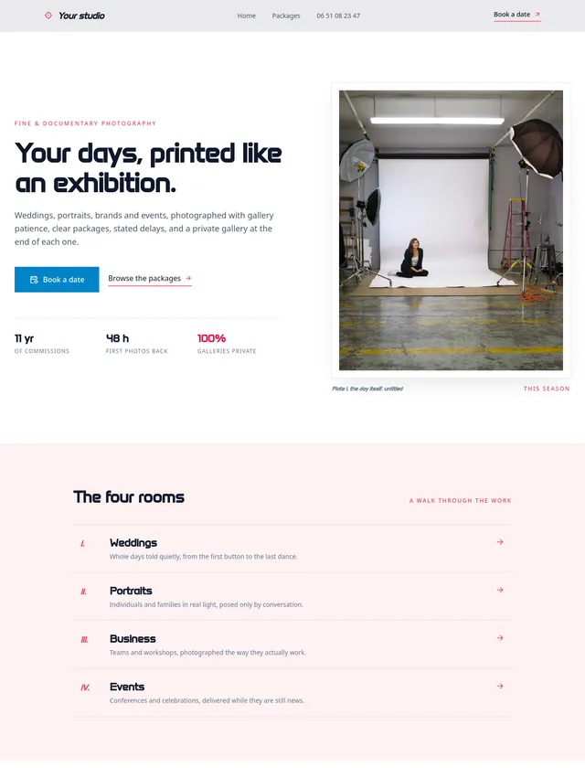 Photographer module, editorial design
