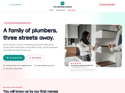 Plumber – Local & Family