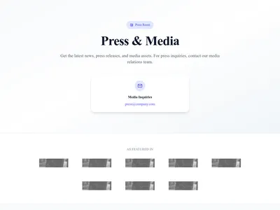 Screenshot of Press module template