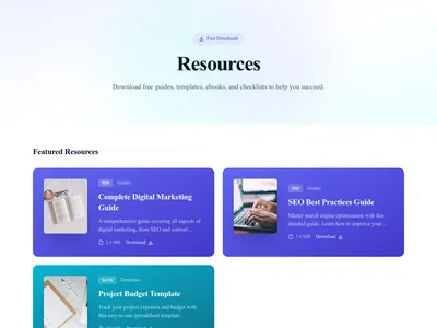 Screenshot of Resources module template