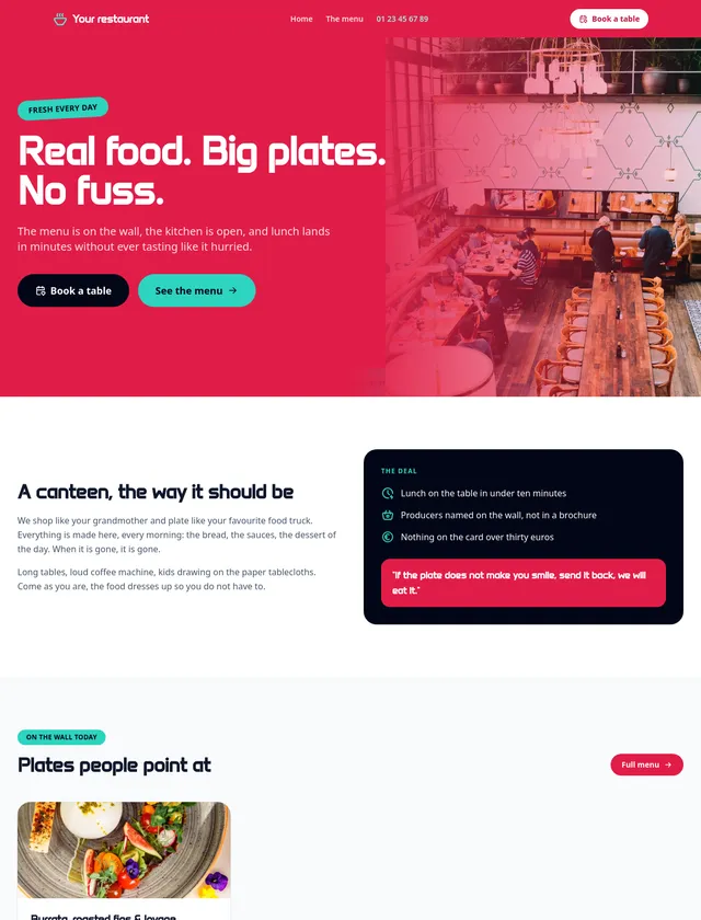 Restaurant module, colour design