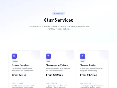 Services – Pricing Included