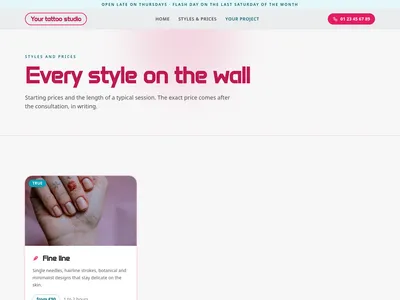 Preview of the /styles page