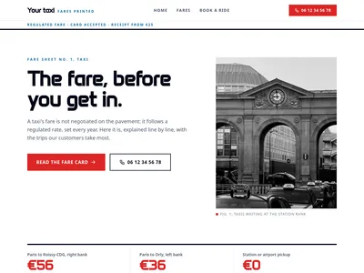 Taxi – Rate Card