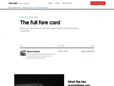 Rate Card – services
