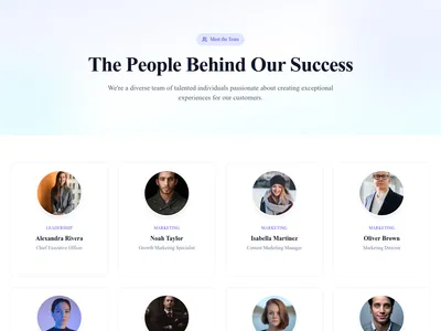 Screenshot of Team module template