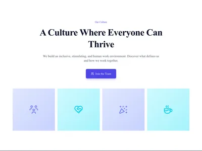 Screenshot of Careers Culture page template