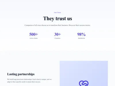 Screenshot of Clients & References page template