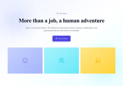 Screenshot of Company Culture page template