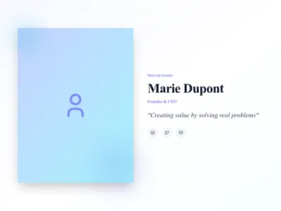 Screenshot of Founder Story page template